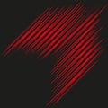 Red diagonal lines. Abstract sharp streaks. Dynamic speed motion. Black background contrast.