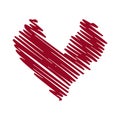 Red Diagonal Scribbled Heart