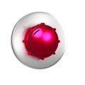 Red Dial knob level technology settings icon isolated on transparent background. Volume button, sound control, analog