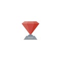 Red Diamond Flat Icon Vector. Gemstone Illustration. Expensive Stone Symbol