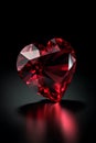Red diamond heart on a black background Royalty Free Stock Photo