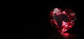 Red diamond heart on a black background Royalty Free Stock Photo