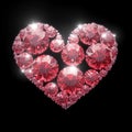 Red diamond heart - isolated with clipping path Royalty Free Stock Photo