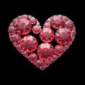 Red diamond heart - isolated with clipping path Royalty Free Stock Photo