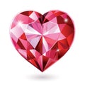 Red diamond heart isolated vector illustrations Royalty Free Stock Photo