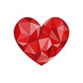 Red diamond heart.Diamond heart shape, vector format for valentine Royalty Free Stock Photo