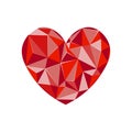 Red diamond heart.Diamond heart shape, vector format for valentine or wedding concept. Royalty Free Stock Photo