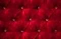 Red diamond pattern velvet upholstery background Royalty Free Stock Photo