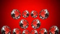 Red Diamonds on Red Background Royalty Free Stock Photo