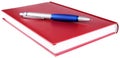 Red diary and pen Royalty Free Stock Photo