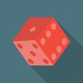 Red dice cube icon. Vector illustration Royalty Free Stock Photo