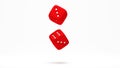 Red dice at different angles on a white background Royalty Free Stock Photo