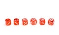 Red dice with each number facing up Royalty Free Stock Photo