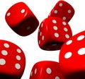 Red dice falling Royalty Free Stock Photo