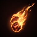 Red dice in fire on black background Royalty Free Stock Photo