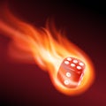 Red dice in fire Royalty Free Stock Photo