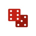 Red dice flat icon