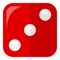 Red Dice Flat Icon Isolated on White Royalty Free Stock Photo