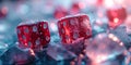 red dice in the ice and casino floor,