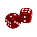 Red dice isolated on white background Royalty Free Stock Photo