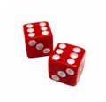 Red dice isolated on white Royalty Free Stock Photo