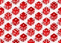 Red dice isometric seamless background. 3d illustration