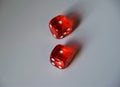 Red dice pair on white background Royalty Free Stock Photo