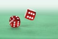 Red dice rolling Royalty Free Stock Photo