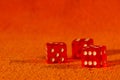 Red Dice to play, play dice. Royalty Free Stock Photo