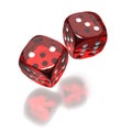 Red dice toss still in air Royalty Free Stock Photo