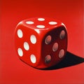 Red dice with white dots on a red background. Vector illustration. Royalty Free Stock Photo