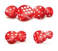 Red dices in action Royalty Free Stock Photo