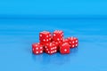 Red dices in the blue studio Royalty Free Stock Photo