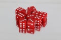 Red dices on a mirror Royalty Free Stock Photo