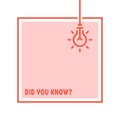 red did you know template frame with bulb