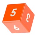 Red die, six sides dice. 3D rendering Royalty Free Stock Photo