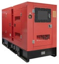 Red diesel generator isolated on white background with clipping path Royalty Free Stock Photo