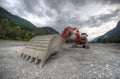 Red digger power shovel Royalty Free Stock Photo