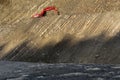 Red digger in stone-pit Royalty Free Stock Photo