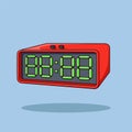 Red Digital Clock Cartoon Vector Illustration Royalty Free Stock Photo