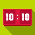 Red digital clock icon, flat style Royalty Free Stock Photo