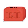 red digital clock set at six o\'clock Royalty Free Stock Photo