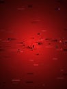 Red Digital Glitch Effect with Horizontal Pixelated Lines and Subtle Light Rays background abstract Royalty Free Stock Photo