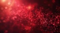 Red Digital Network: Abstract Polygonal Dots and Lines Technology Background with Plexus Effect and Connection Structure Royalty Free Stock Photo