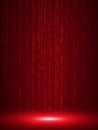 Red Digital Rain of Binary Code Falling Against a Dark Red Gradient Background abstract Royalty Free Stock Photo