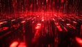 Red Digital Rain. Data Stream. Binary Code. Glowing Lines Falling Down. Abstract Digital Background. Royalty Free Stock Photo