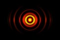 Red digital sound wave or circle signal, abstract background Royalty Free Stock Photo