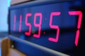 Red digital Timer, numbers counting. Royalty Free Stock Photo