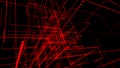 red digital tunnel flowing particles wave moving background Royalty Free Stock Photo