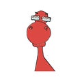 Red dinosaur with glasses. Funny illustrations for boys and girls prints on t-shirts,